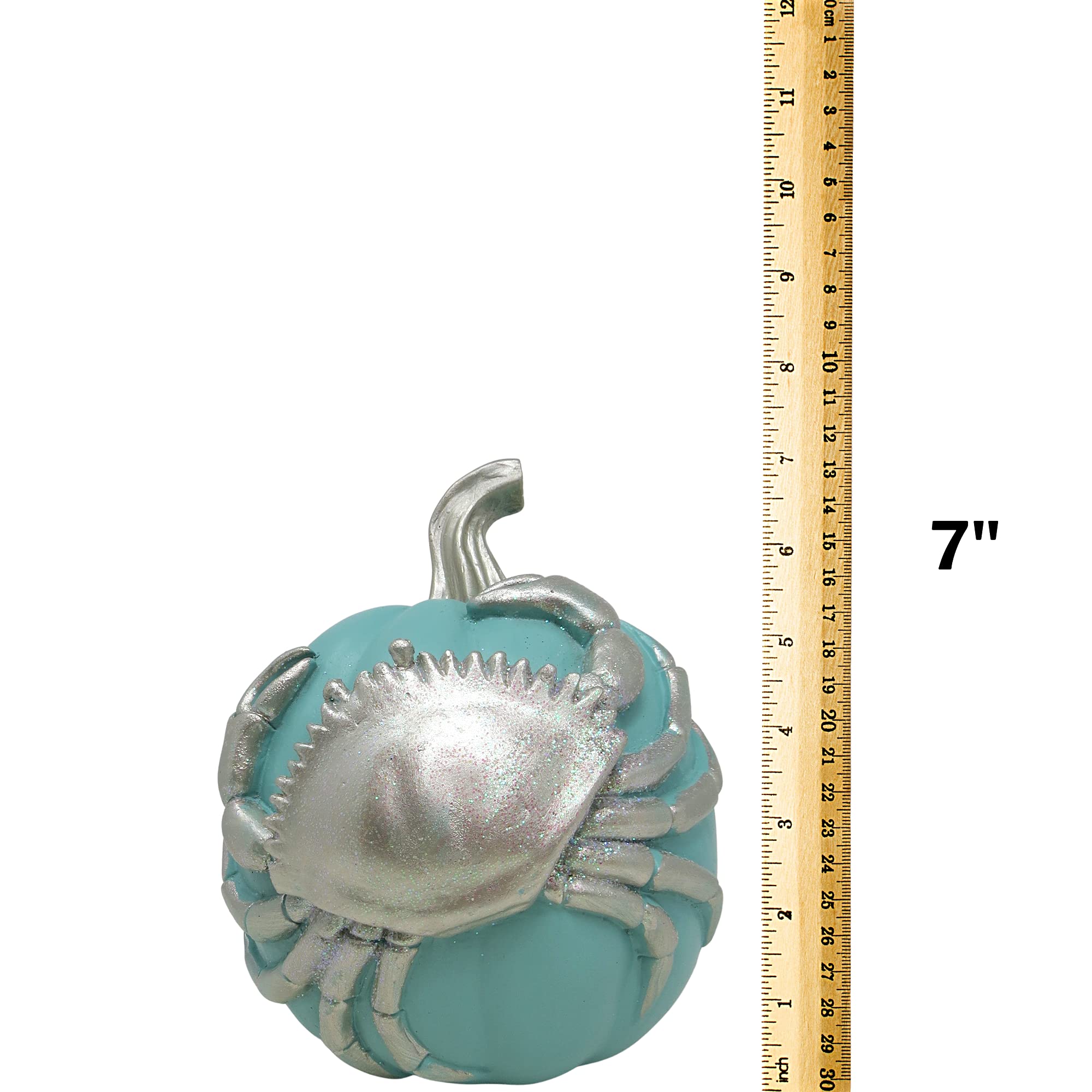 Amazon.com: Needzo Coastal Pumpkin Decor with Silver Tone