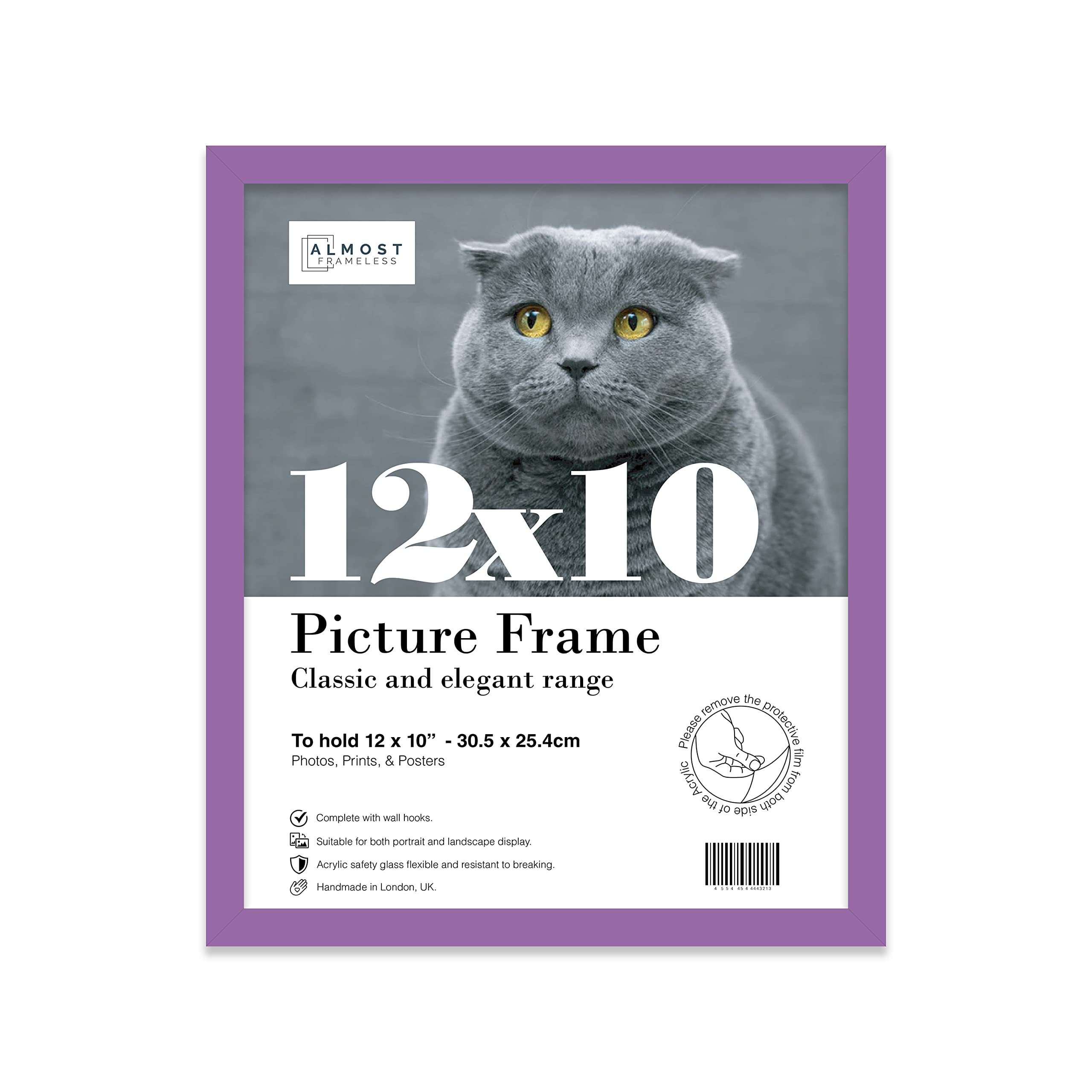 12x10 Inch Purple Photo Frame Wall Mountable and Freestanding Picture Frame Standard Photograph Size, 12" X 10" (31 X 25cm)