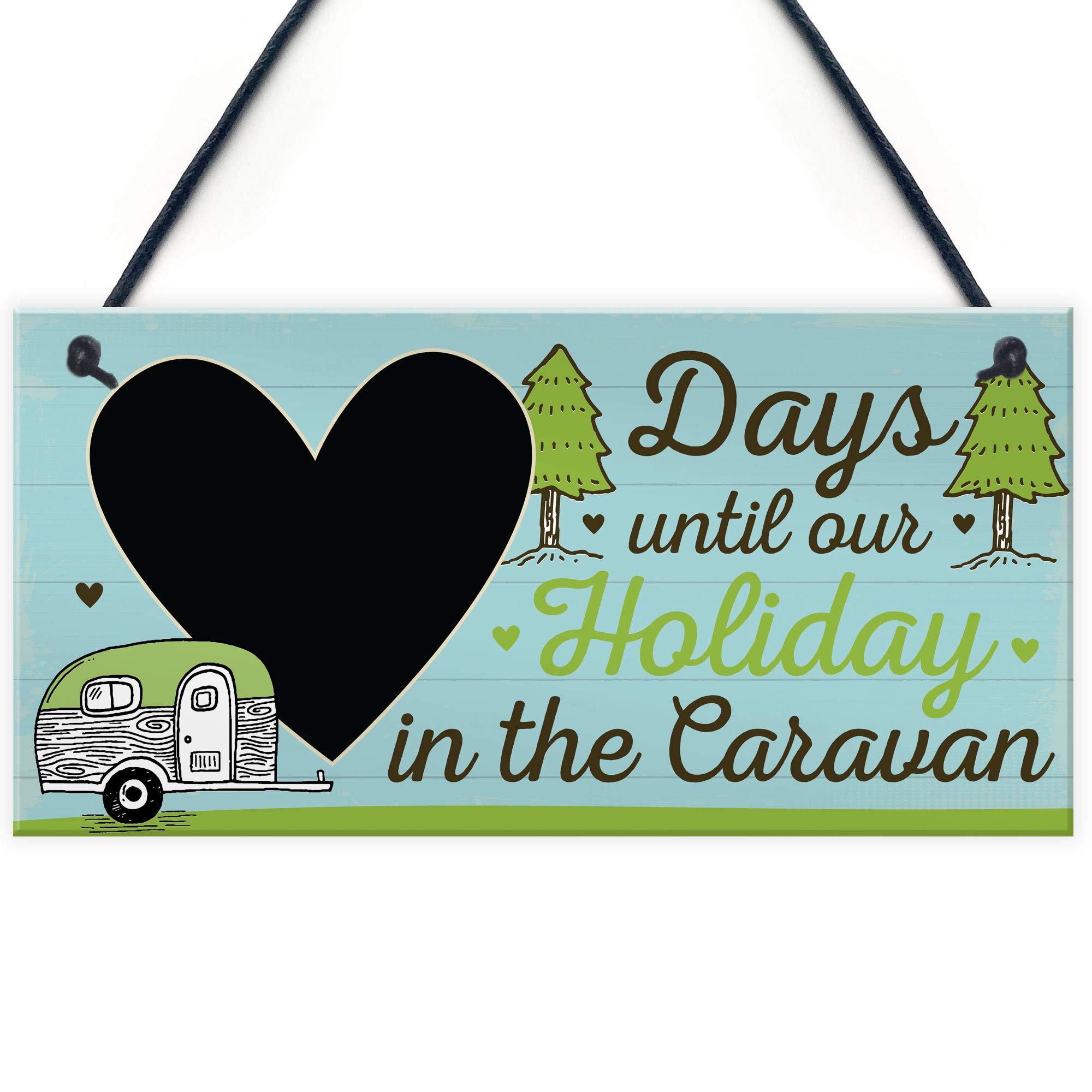 RED OCEAN CHALKBOARD Countdown To Caravan Holiday Caravan Sign Funny Novelty Caravan Gift Sign
