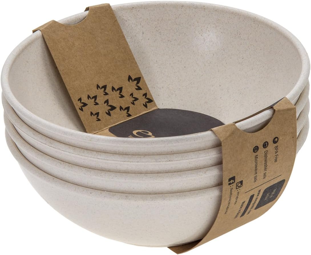 EVO Sustainable Goods Dinnerware Bowl Set, 24 oz, White
