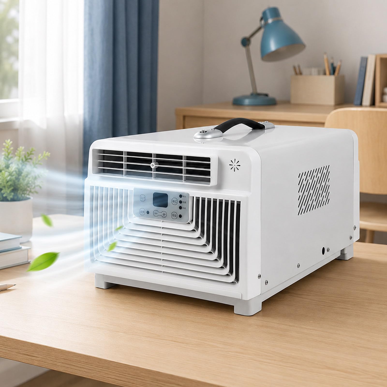 lilishangmao Camping AC Unit 3400 BTU, Portable Compressor Air Conditioner with 3 Modes, 16–32°C Adjustable Temperature, Touch Panel, Remote Control and 1–12H Timer, for Dormitory/Caravan