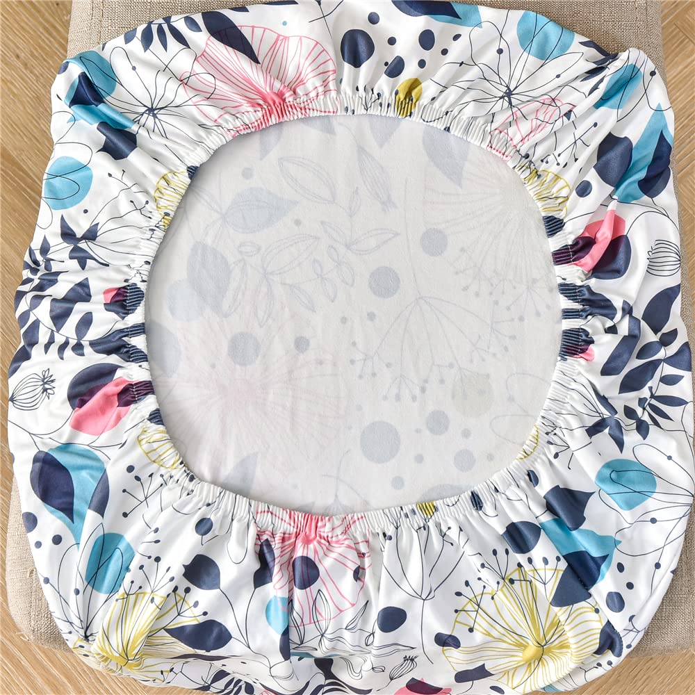 Fundas para sillas de Comedor, Fundas elásticas con Respaldo Alto y Estampado Combinado, Cubiertas extraíbles y Lavables para hoteles, Banquetes y Eventos,Principios de Verano,Paquete de 4