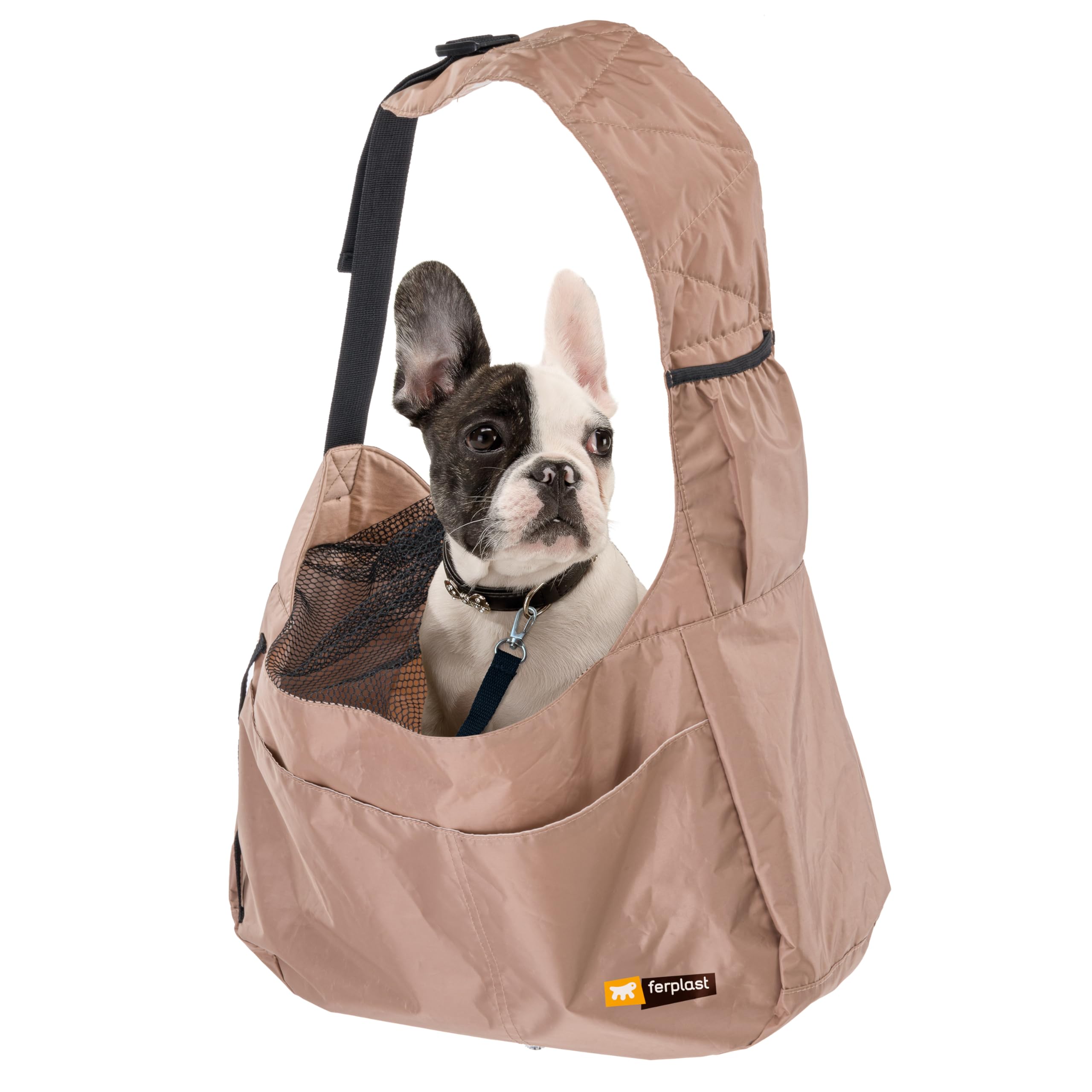 Ferplast Cat Carrier SAFARI, Dog Carrier, Dog Carrier for Small Dogs, Adjustable Shoulder Strap, Safety Strap, Washable, Max 5 kg, 47 x 17 xh 28 cm