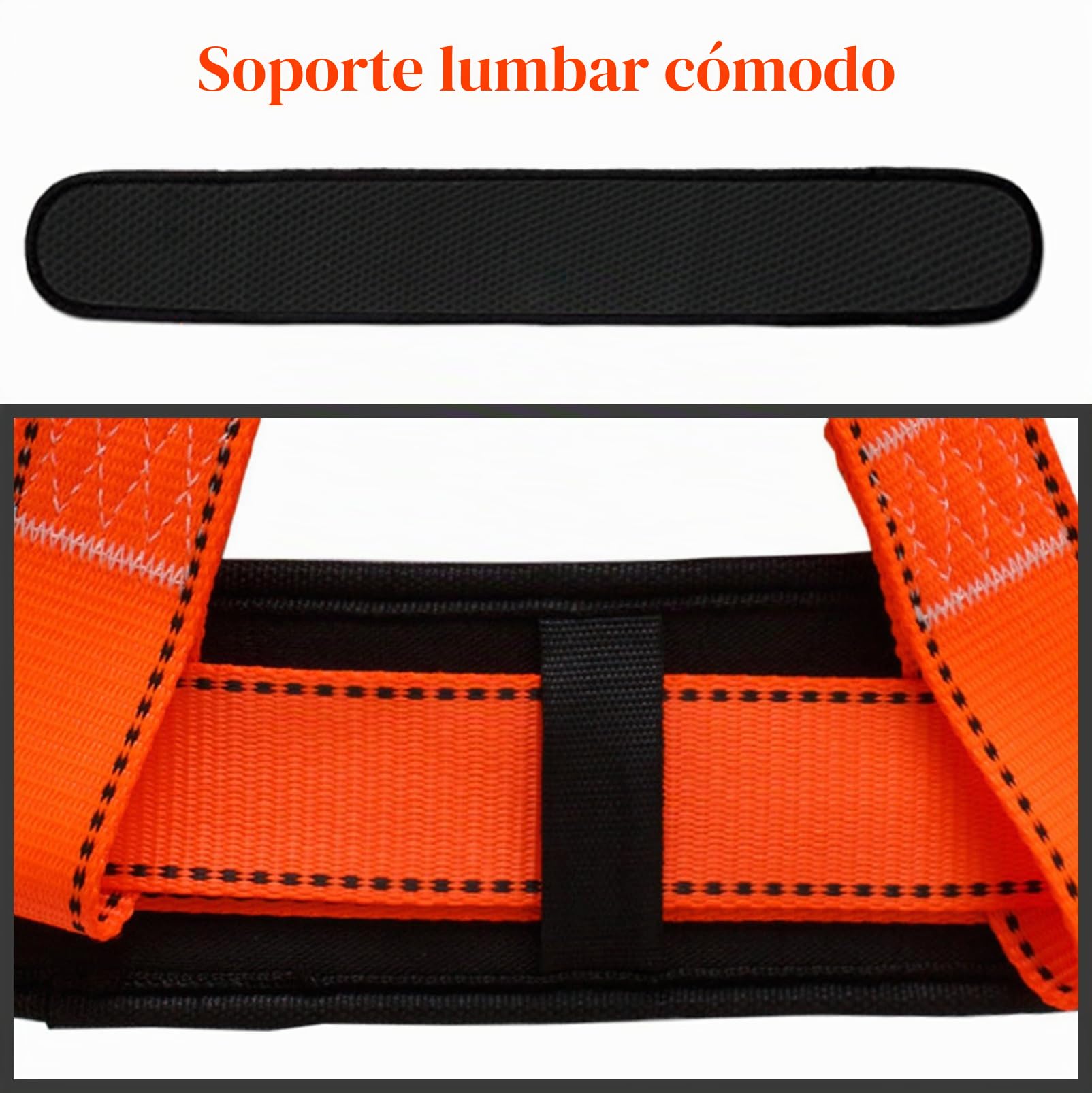 Kit de Arnés de Seguridad, Arnés de Protección Anticaídas de Seguridad, con Soporte para el Vientre Engrosado, Carga de 100 kg, para Trabajo en Altura, Hombres (Hebilla Grande de 1,6 m)