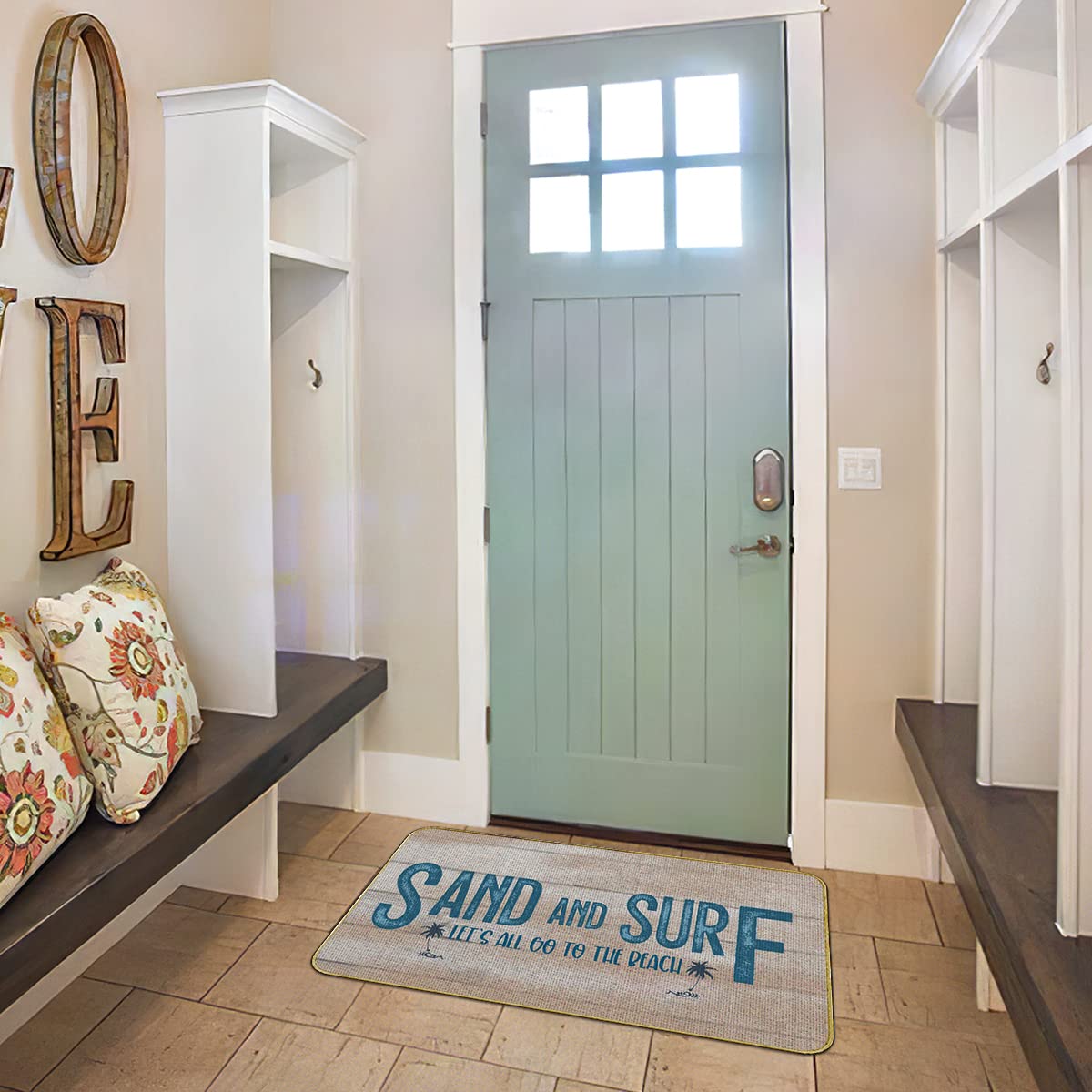 Amazon.com: Nautical Coastal Sand and Surf Doormat Door Mat