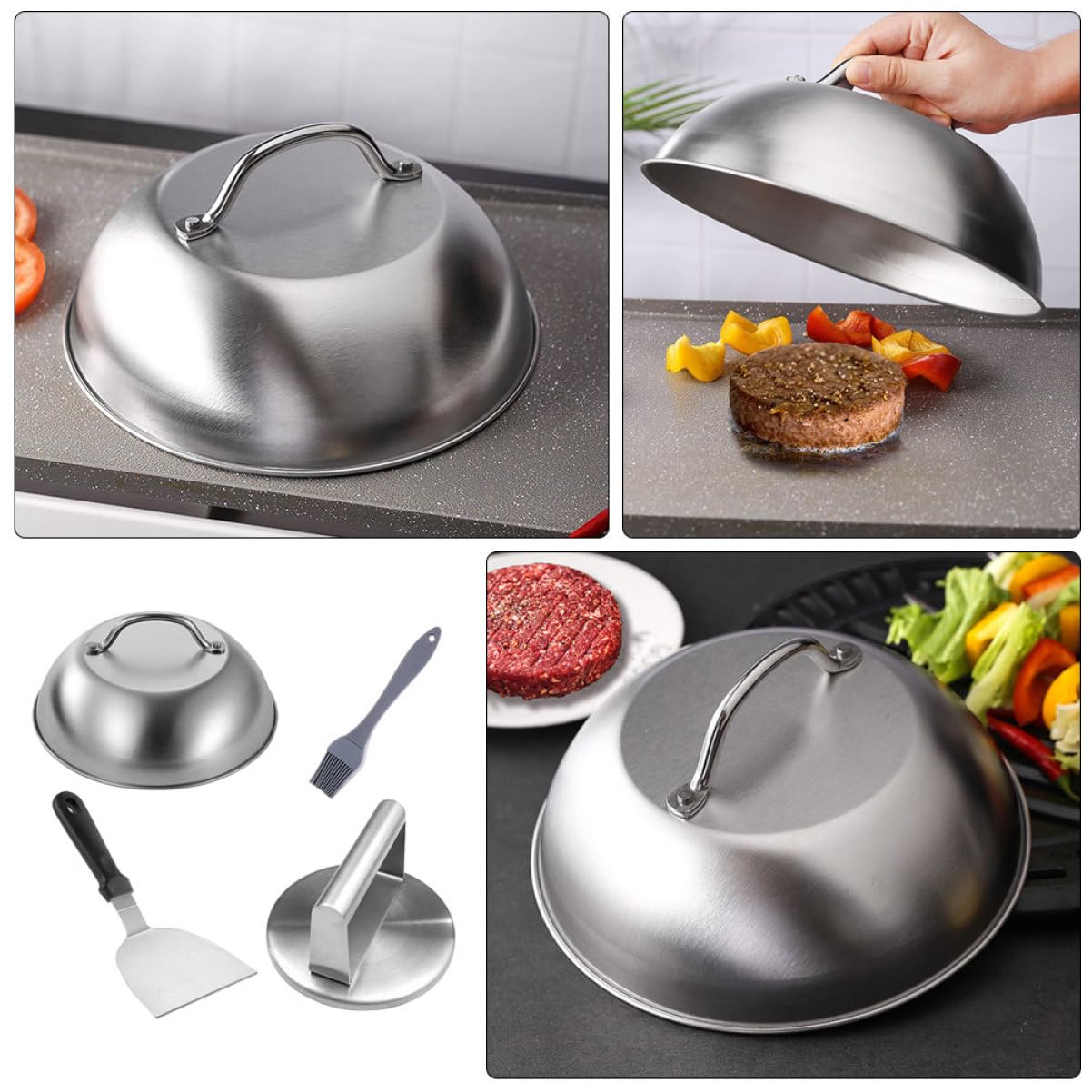 VICASKY 1 set di pressa per hamburger, robusta patty maker per barbecue e barbecue, durevole e sicuro per hamburger e carne, perfetta per gli amanti della cucina