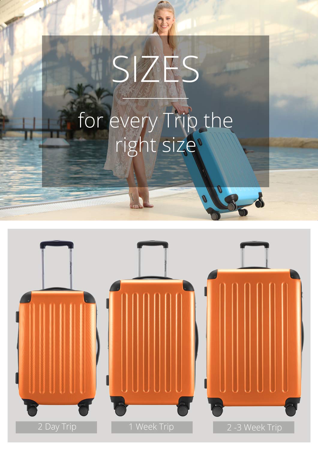 HAUPTSTADTKOFFER - Spree - Maleta rígida, Trolley expandible, Equipaje de Viaje, 4 Ruedas Dobles, TSA, 65 cm, 74 litros, Champán — view 431