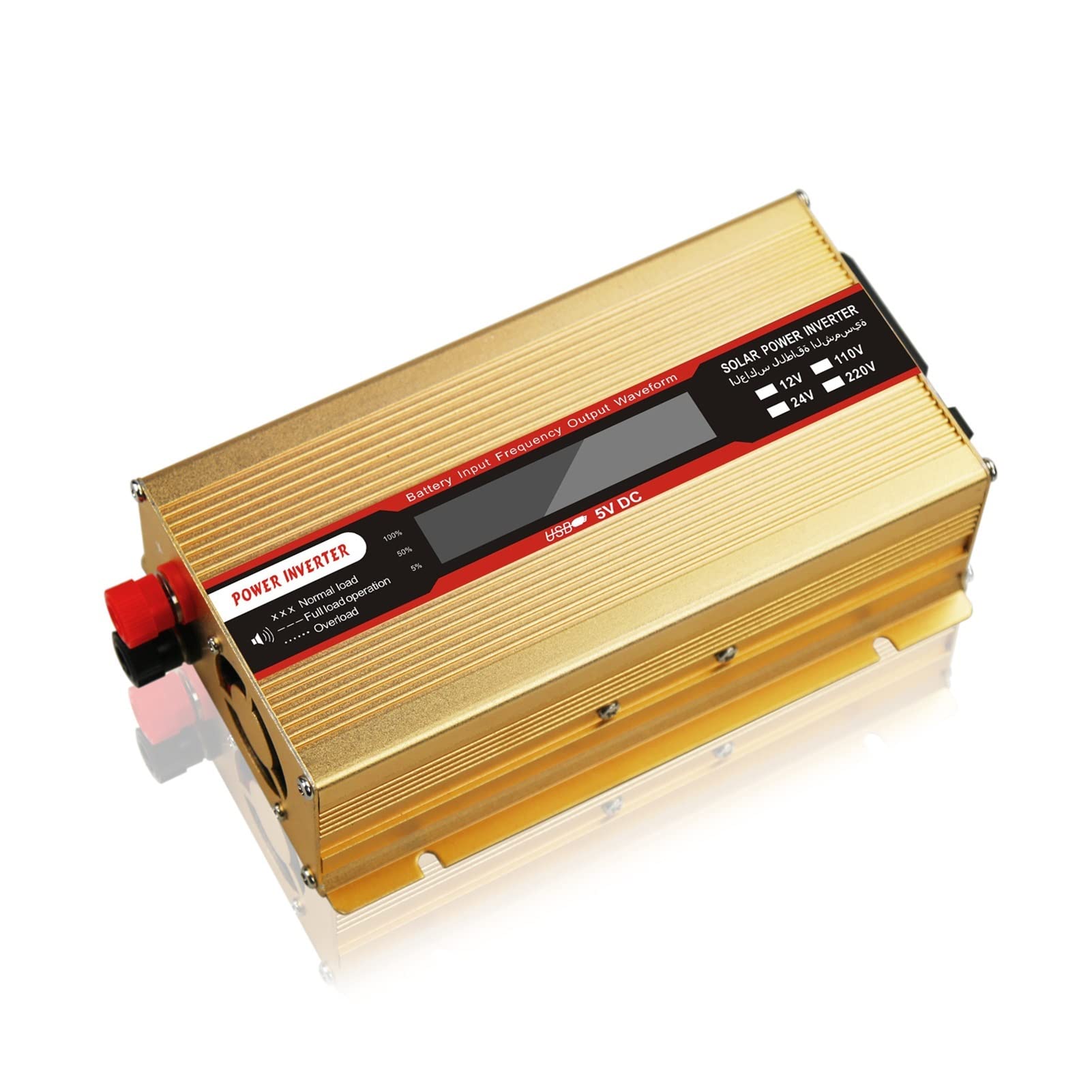 Inversor De Coche, 1500W Inverter Inverter Inverter Dual USB Cargador Inversor Solar Convertidor de energía Full Power RV Convertidor de Carga