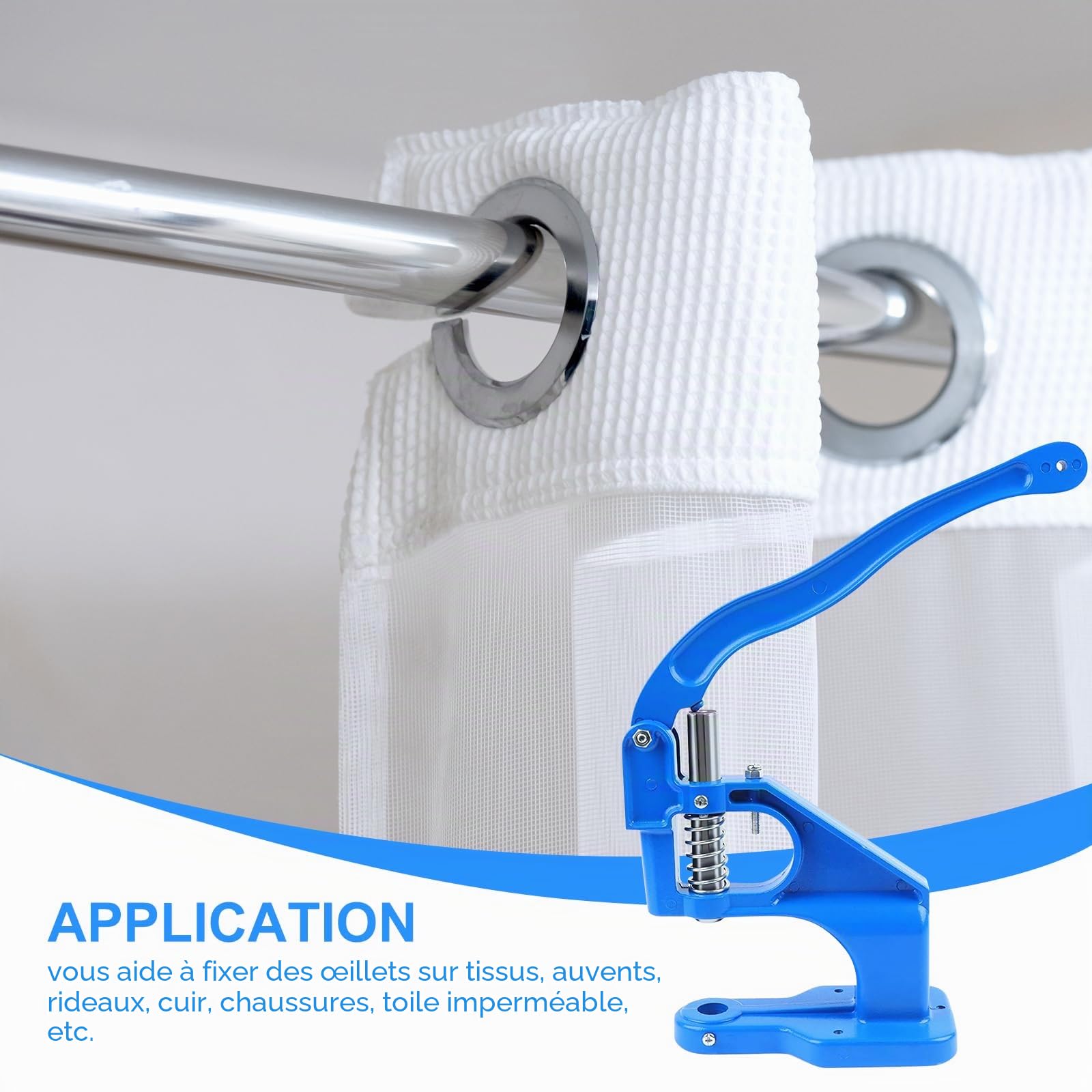 Topsky Kit de presse à œillets multifonction avec marteau : 3 jeux de tampons et 1500 œillets (6/10/12 mm) inclus - Parfait pour les œillets, les boutons-pression et plus encore - Votre solution