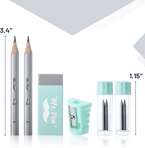 Miniatura 8 de Mr. Pen - Juego de geometría, 13 piezas, brújula para brújula geométrica, juego de kit de geometría con caja de almacenamiento inastillable, brújula