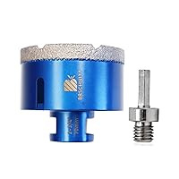 Vista 15 de Broca de núcleo de diamante de 1/4 de pulgada, 2 piezas para baldosas de porcelana, cerámica, mármol, granito, 1 sierra de diamante soldada al vacío