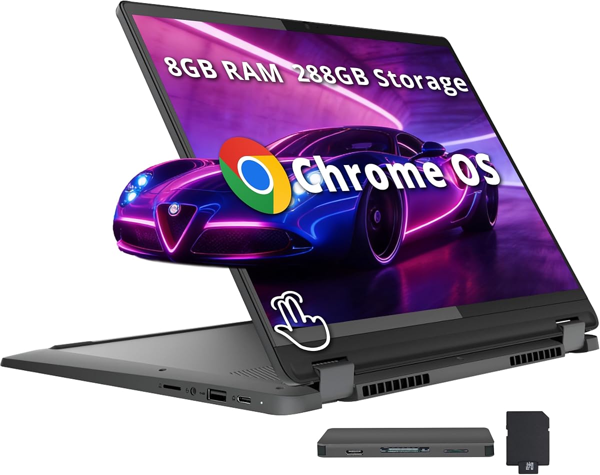 Lenovo IdeaPad Flex 5i 14" WUXGA 2-in-1 Touchscreen Chromebook, Intel i5-1334U, 8GB RAM, 288GB Storage(128GB SSD+160GB Docking Station), Intel Iris Xe Graphics, Backlit Keyboard, Chrome OS, Gray