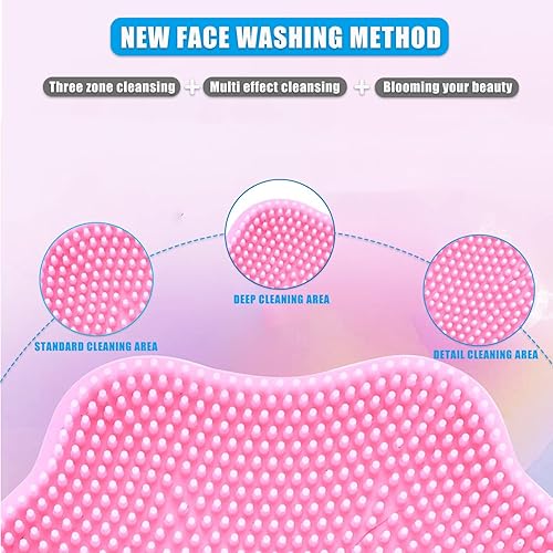 Miniatura 10 de Mini cepillo exfoliante facial de silicona, almohadilla de limpieza facial manual, limpiador facial suave para exfoliar y masajear poros para todo