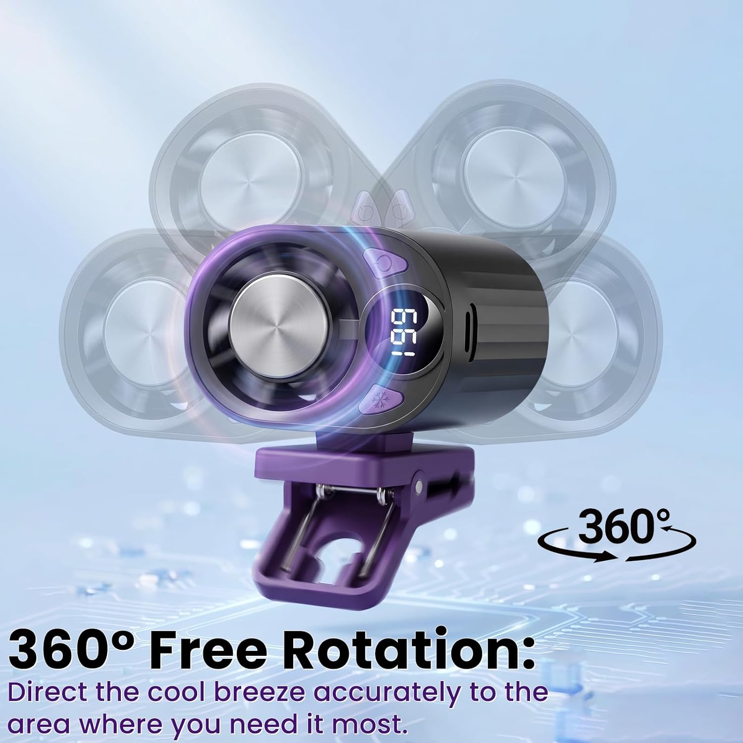 Car Fan Clip Mini Air Conditioner LED Display Portable Ac Aire Acondicionado Portátil Para Carro Electric Cooler Ventilador Blow Cold Vehicle Unit Window Seat Auto Evaporative