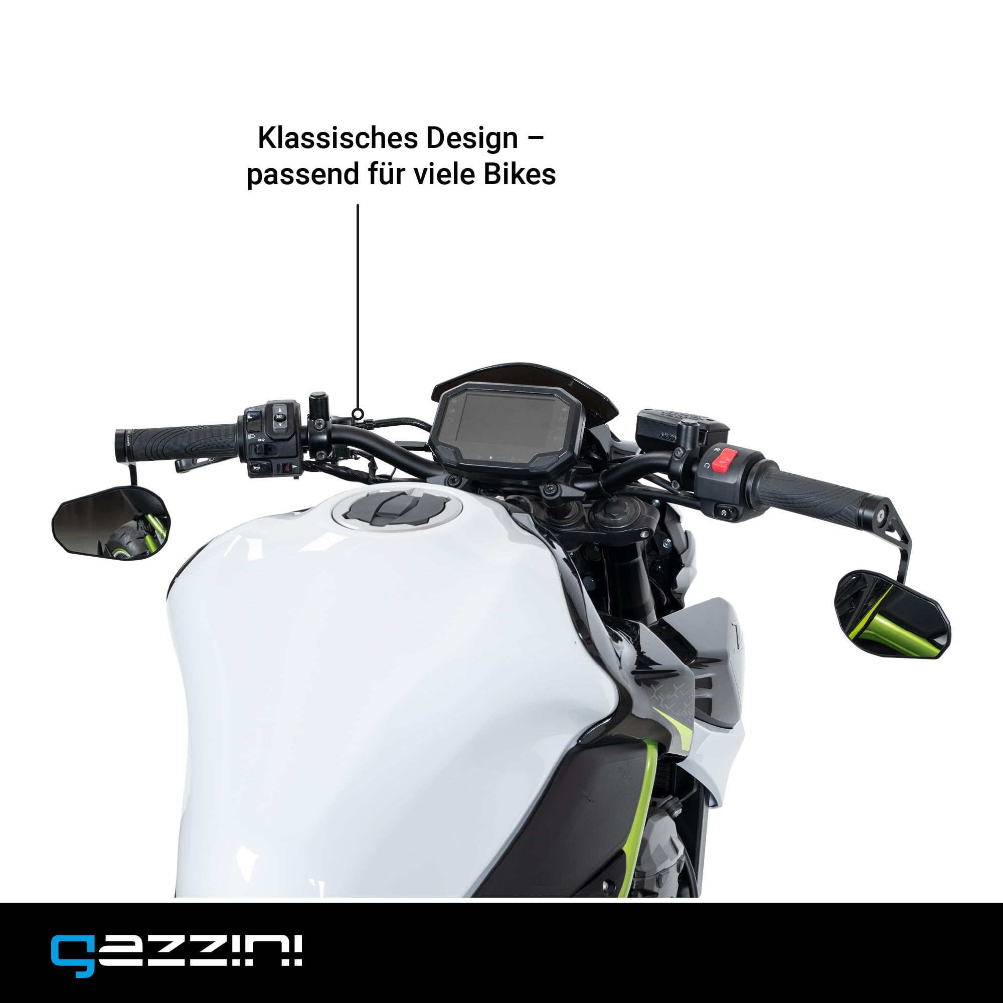 gazzini Street Touring Stahl Motorradlenker mit ABE 22mm, Breite 785mm, Motorrad Lenker Schwarz, Universal Lenker 7/8 Zoll, Tourenlenker Motorrad, Naked Bike Zubehör