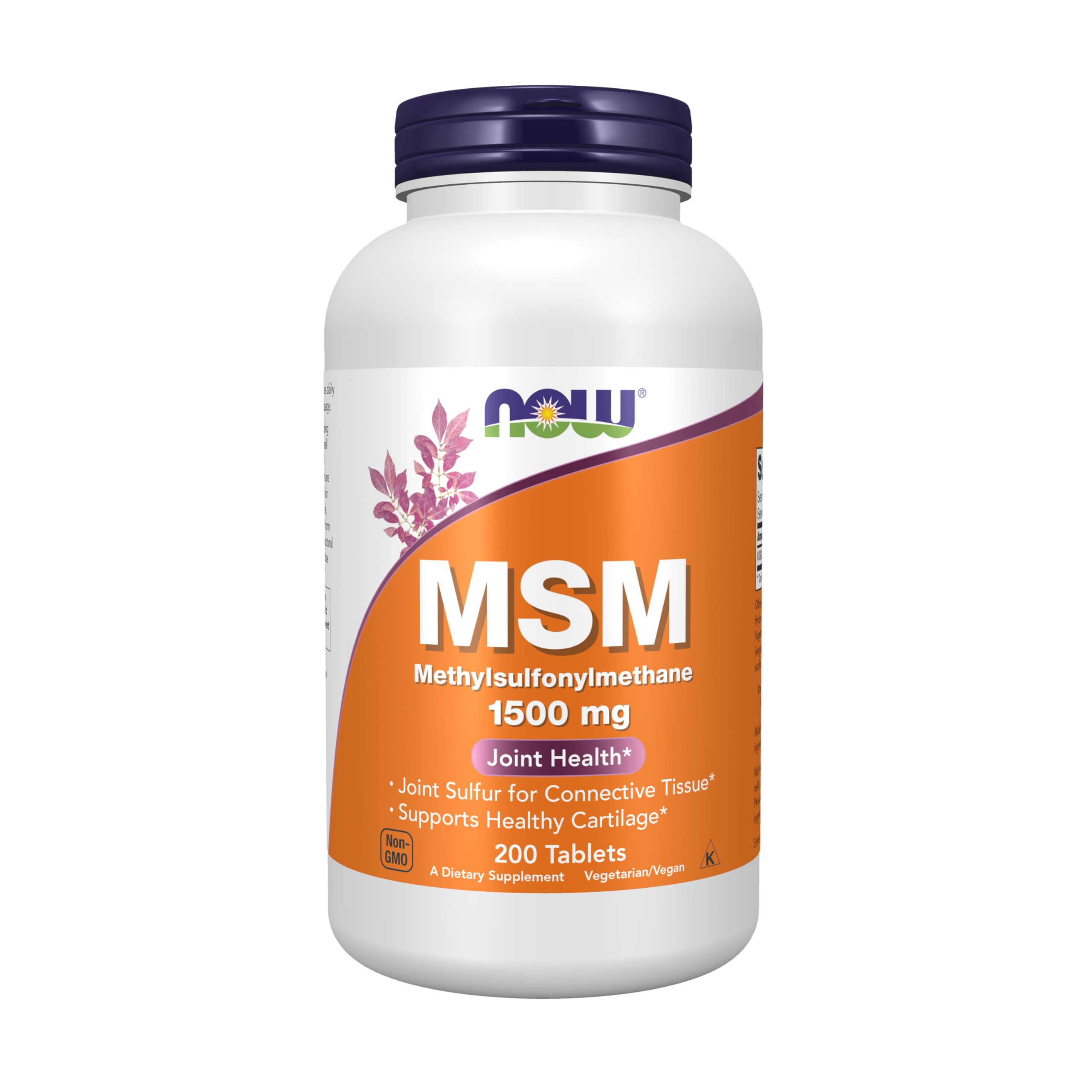 Now Foods, MSM, Methylsulphonylmethane, 1500 mg, 200 Tablets