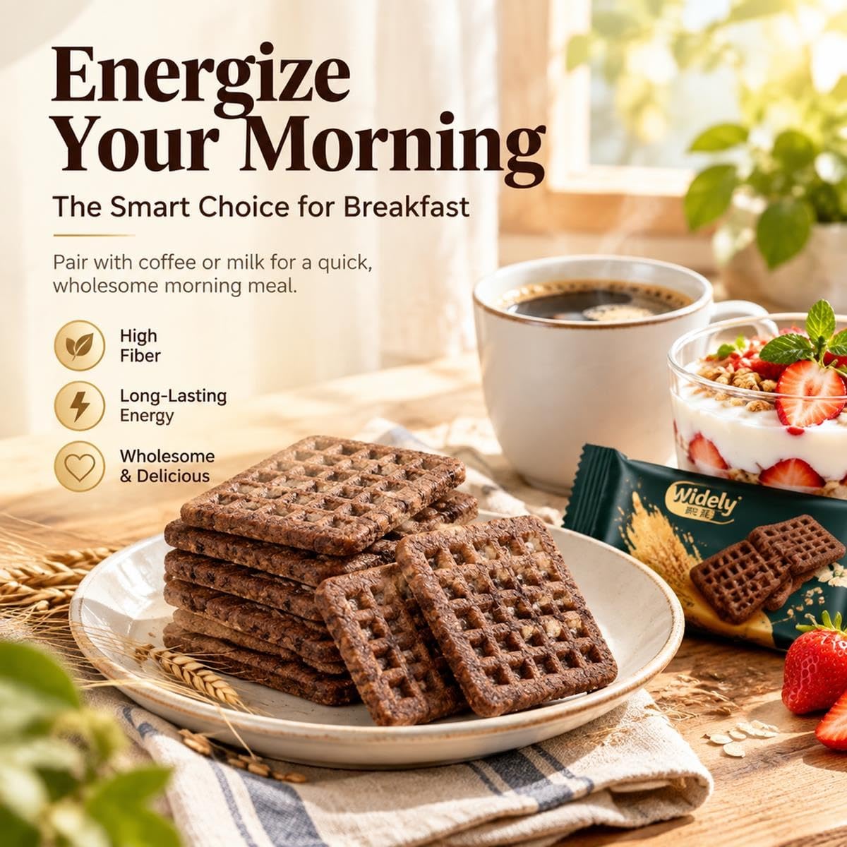 Galletas de Cereales y Quinoa, Snack Crujiente, 9 Ingredientes, 208g