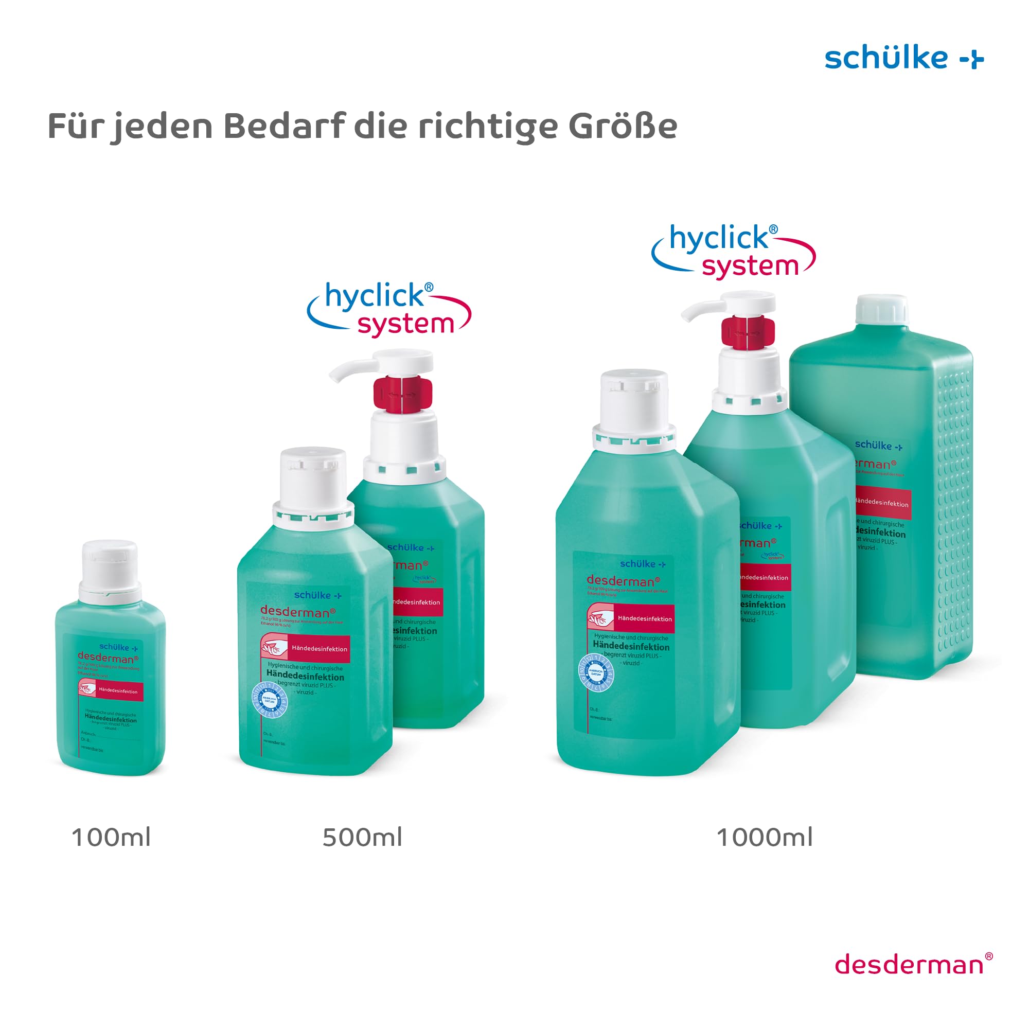 10x 1000 ml Eurofl. Schülke Desderman Händedesinfektionsmittel Desinfektionsmittel, farbstoff-/parfümfrei