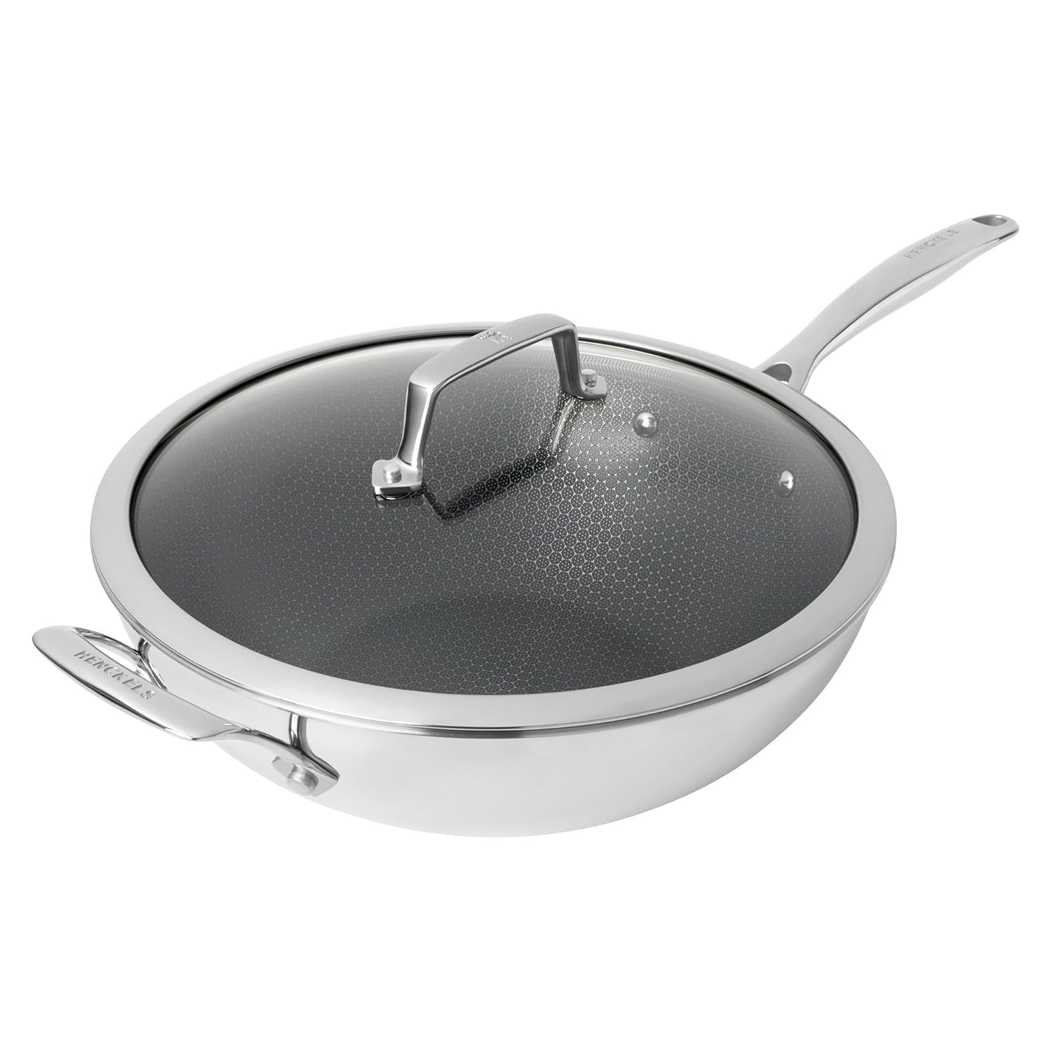 Henckels Paradigm Ceramic 12-inch Stainless Steel Dual Performance Wok with Lid