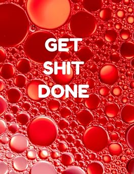 Daily Tasks Tracker | RedBubbles Premium Designer Cover - Large 8.5 x 11in 120 page Get Shit Done Affordable Professional Notebook for Daily To Dos Mood Tracker Hydration Chart