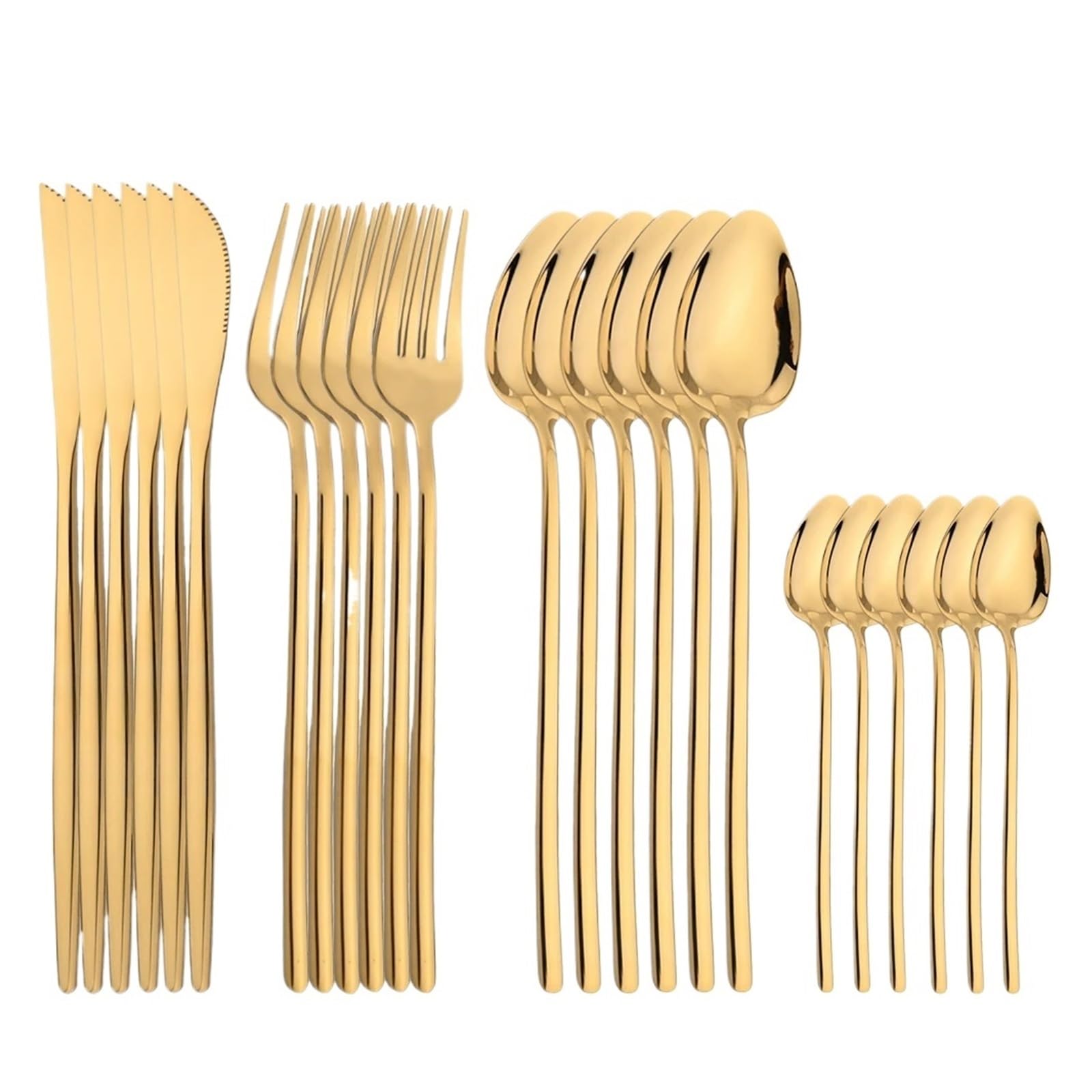 Service de couverts en acier inoxydable or haut de gamme pour table