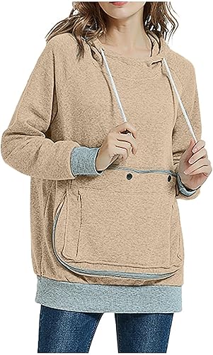 Miniatura 4 de Sudadera con capucha grande para mujer, con bolsillo grande, para gatos y perros