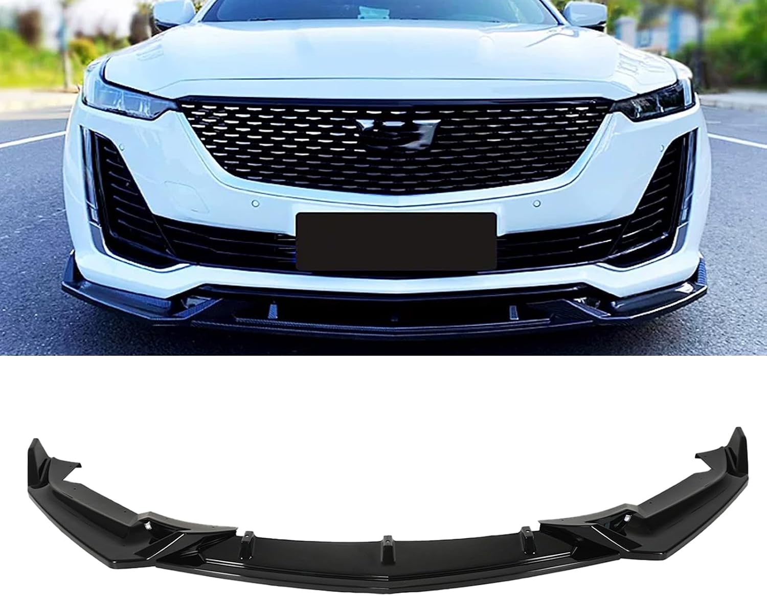 3pcs Front Bumper Lip for Cadillac CT5 2020-2024 Front Spoiler Splitter