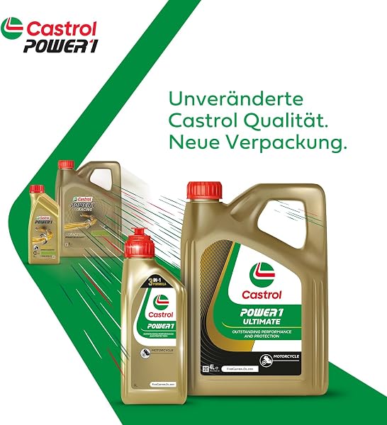 Castrol POWER1 4T 10W-40 Motorcycle Oil 4L, White - 5