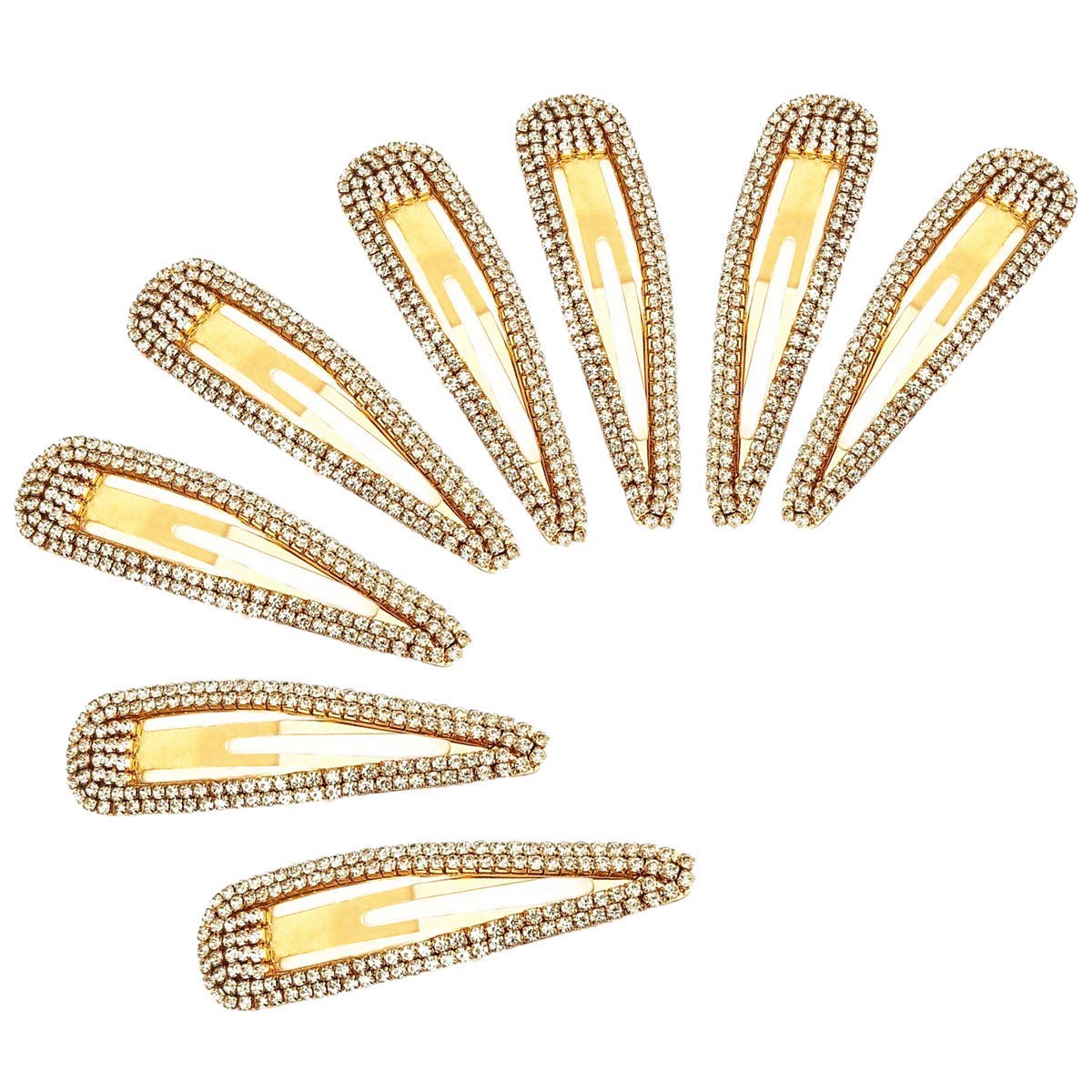 8 Pcs Crystal Hair Clips Fashion Hair Barrettes Water Drop HairPins Headwear Fashion Hair Accessories Crystal Metal Hair Clips for Women Girls