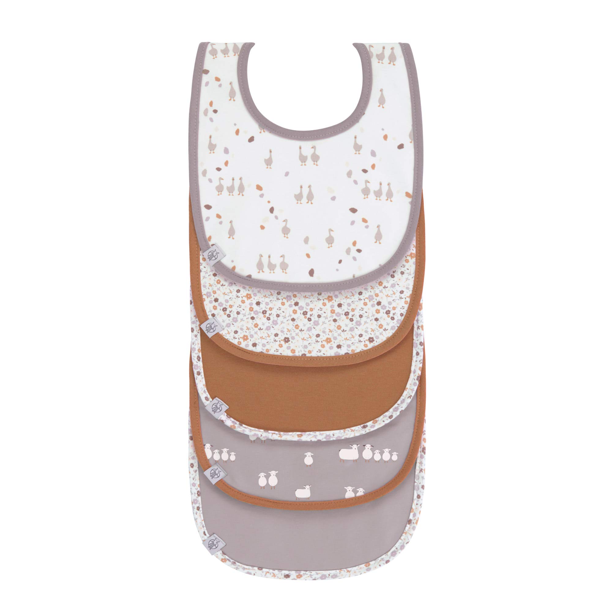 LÄSSIG Baby Kleinkind Lätzchen Set (5 St.) Klettverschluss Baumwolle wasserdicht/Value Pack Bib