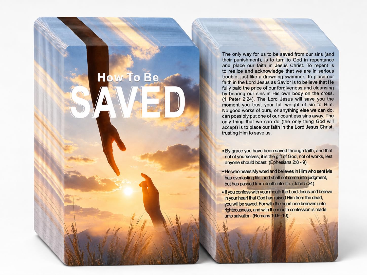 SMOQYKBW Gospel Tracts 300 Pack, How to Be Saved Bible Cards for Outreach