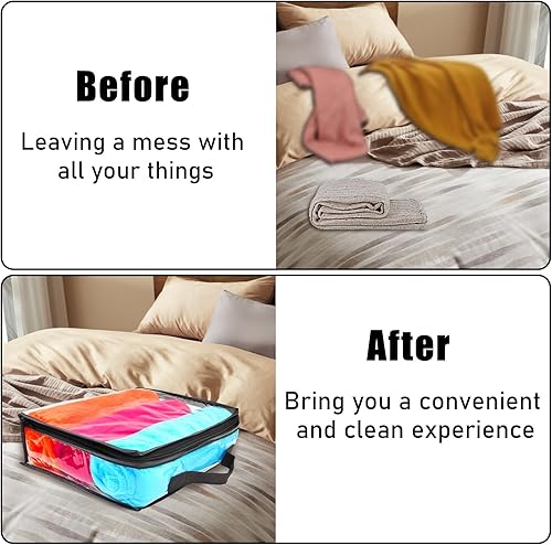 Miniatura 7 de 10 cubos grandes de embalaje de viaje transparente, bolsas de almacenamiento de vinilo transparente con cremallera, bolsa de plástico de