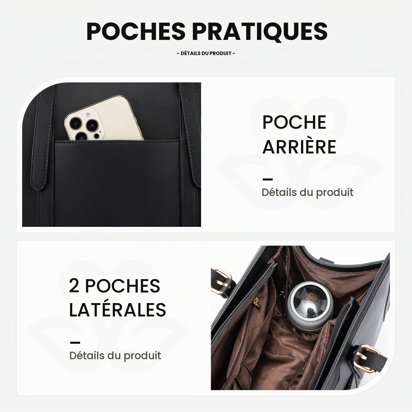 LOVEVOOK Sac a Main Femme, Sacs pour Ordinateur Portable 15,6-17,3 Pouces, Grand Sac Cabas Femme Bandoulière, PU Cuir Tote Bag Imperméable Sac de Cours & de Travail pour Bureau Université Voyage