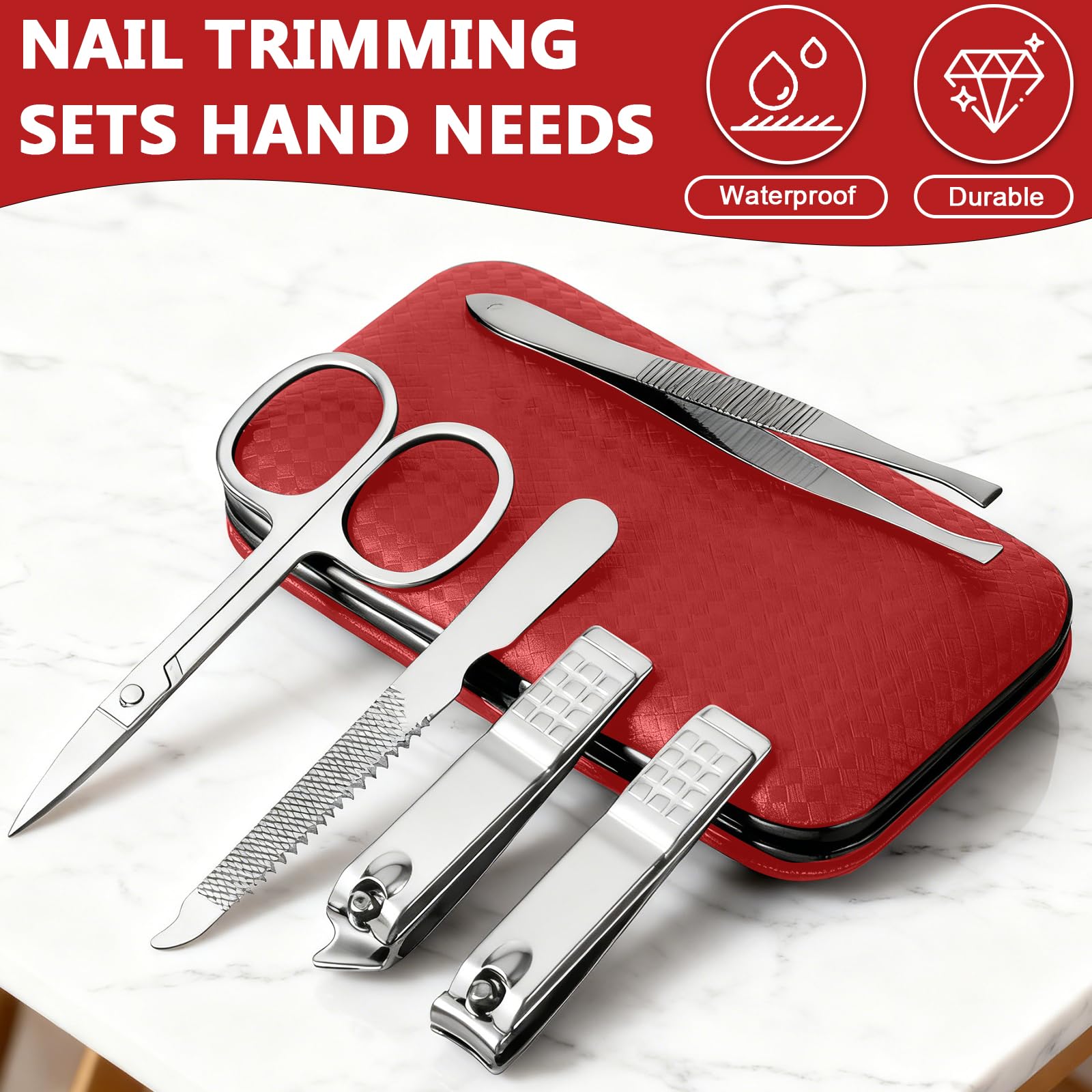 8 PCS Manicure Pedicure Kit Nail Clippers Manicure Kit Tools for Nail Cutter Cuticle Remover with Leather Travel — view 4