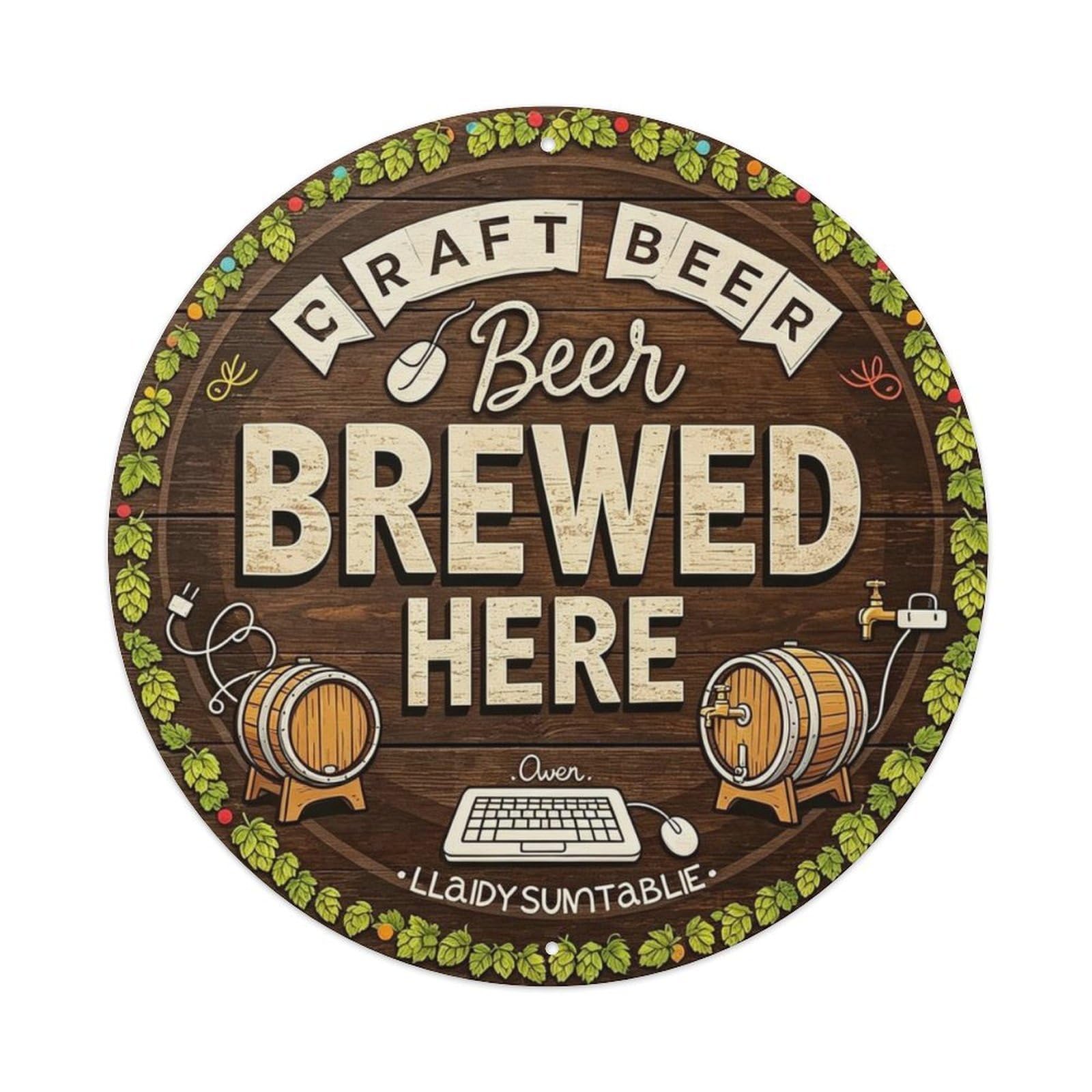 Home Brewery Craft Beer Brewed Here Metal Tin Sign Plaque
