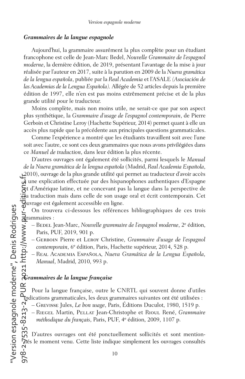 Version espagnole moderne: Manuel de traduction - II. Prépas, Licence, Capes, Agrégation.