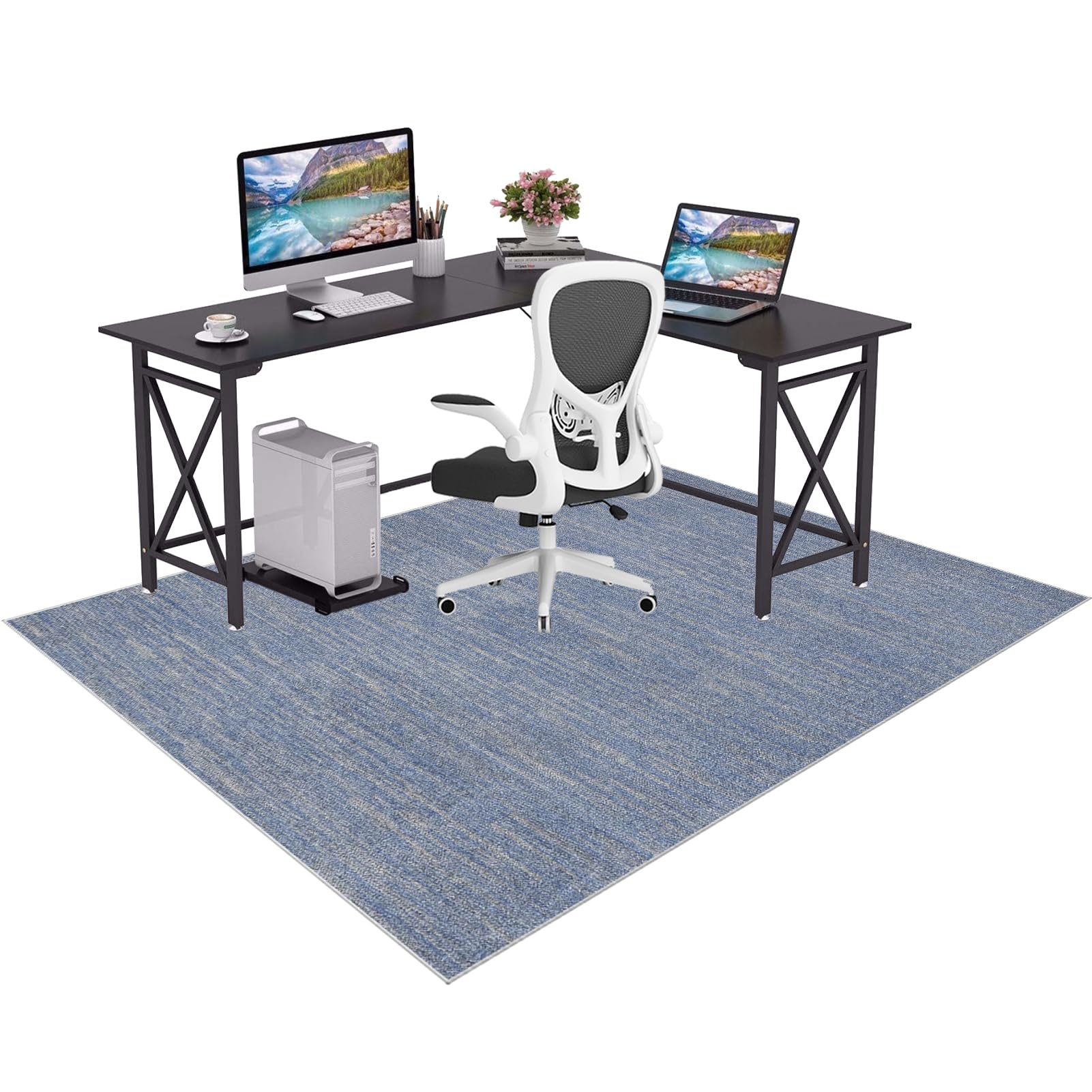 Office Chair Mats For Carpeted Heavy Duty Gaming Floor Mat Large Hardwood Floor Non Slip Rubber Backed Computuer Rolling Chair Washable For Home Office Carpet Protectors Chair Mats 110 x 150 cm