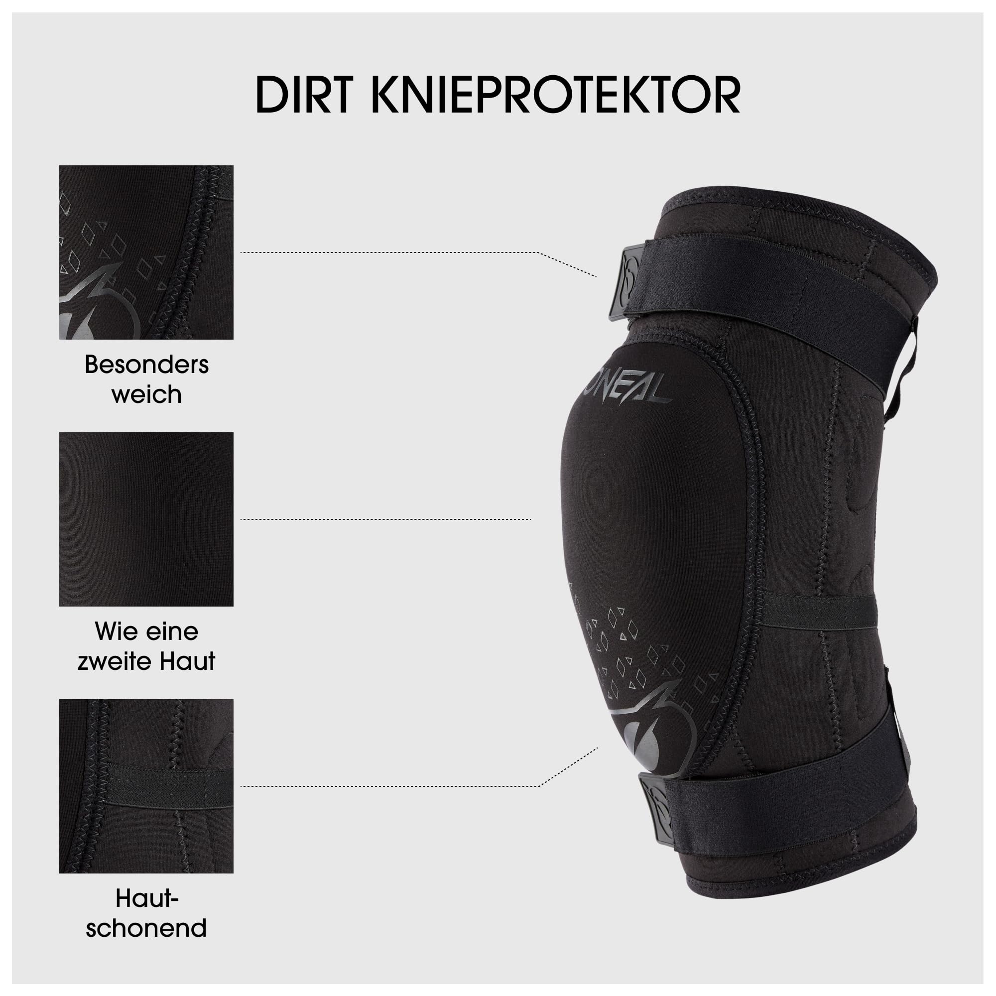 O'NEAL Dirt Knee Guard V.23 Ginocchiera Mountain Bike Downhill IPX Poliuretano Nero M
