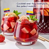 Vista 5 de AhfuLife 200 palillos de dientes con bandera colombiana, palillos de cóctel, mini adornos de bandera colombiana para cupcakes para Copa del Mundo