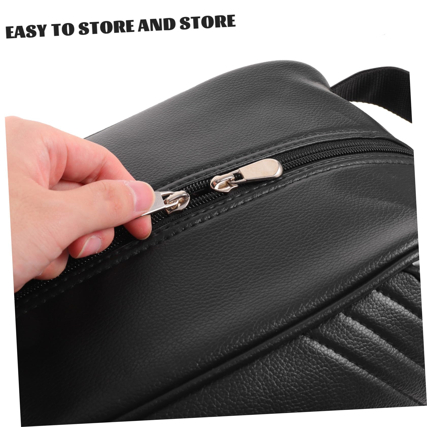 Borsa Porta Scarpe da Viaggio Pieghevole in Cuoio Nero | Zip, Resistente All’acqua, Uso Basket e Quotidiano, Formato Portatile Multiuso