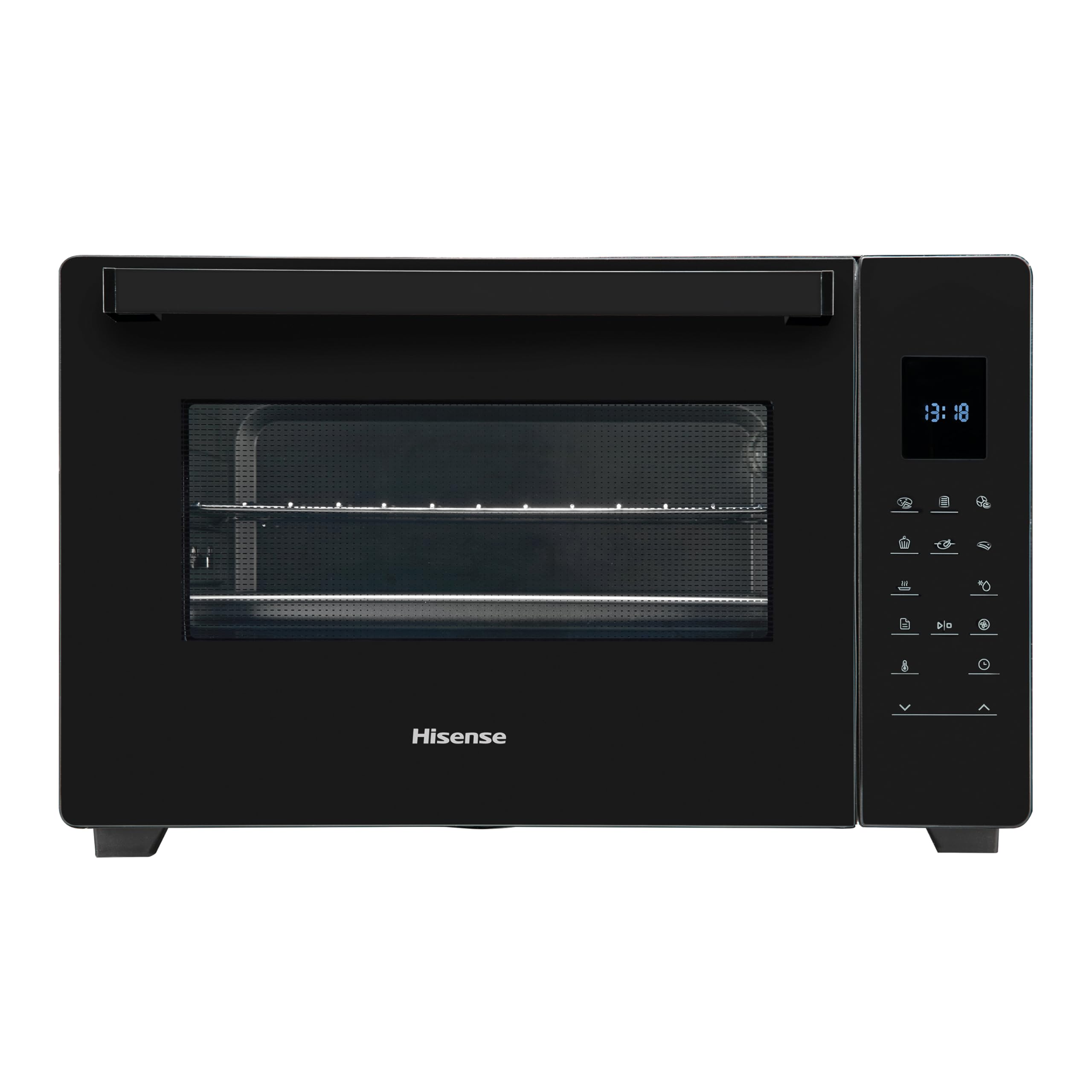 Hisense, HOM45D - Fornetto elettrico 45L, tre livelli di cottura a convezione, girarrosto, comandi touch, programmi automatici