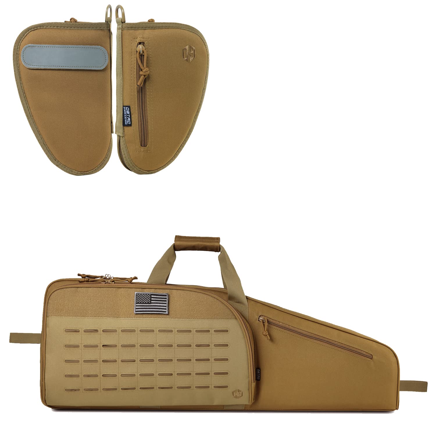 DBTAC Single Padded Pistol Bag Small + Single Rifle Bag 35" (Brown)