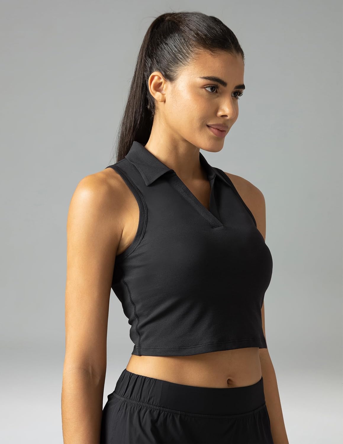 Colorfulkoala Women's Polo Tank Tops Slim-Fit Golf Crop Tops Sleeveless Tennis Casual T-Shirts