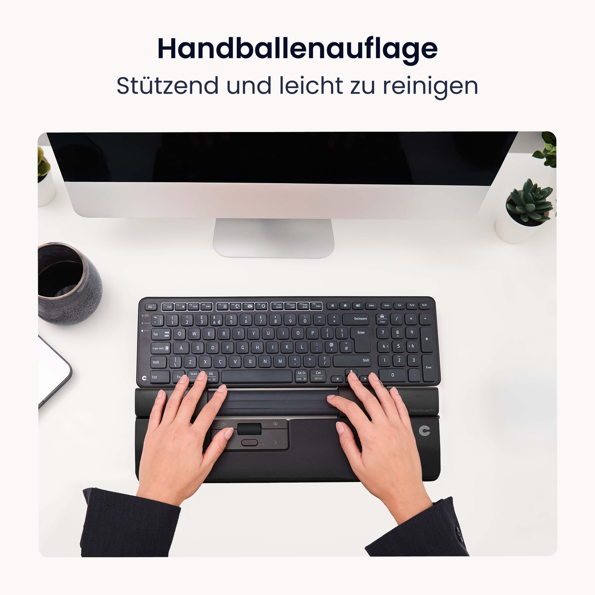 Contour Design SliderMouse Pro Souris de Bureau Ergonomique pour réduire la Tension du Poignet, de l'épaule et de l'avant-Bras | Conçue pour la productivité Plug & Play PC - sans Fil - Slim