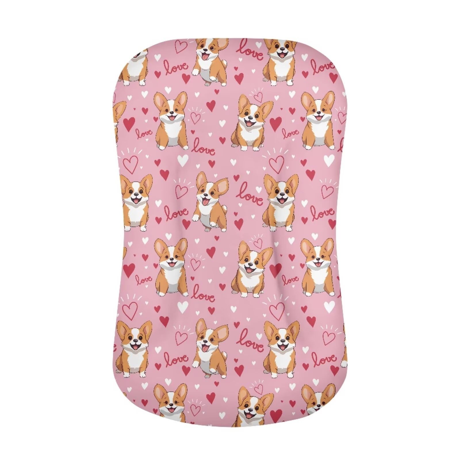 Epaihaiy Lovely Corgi Dog Baby Loungers Cover Newborn Lounger Cover Removable Slipcover Washable Soft Lounger Cover Baby Nest Cover