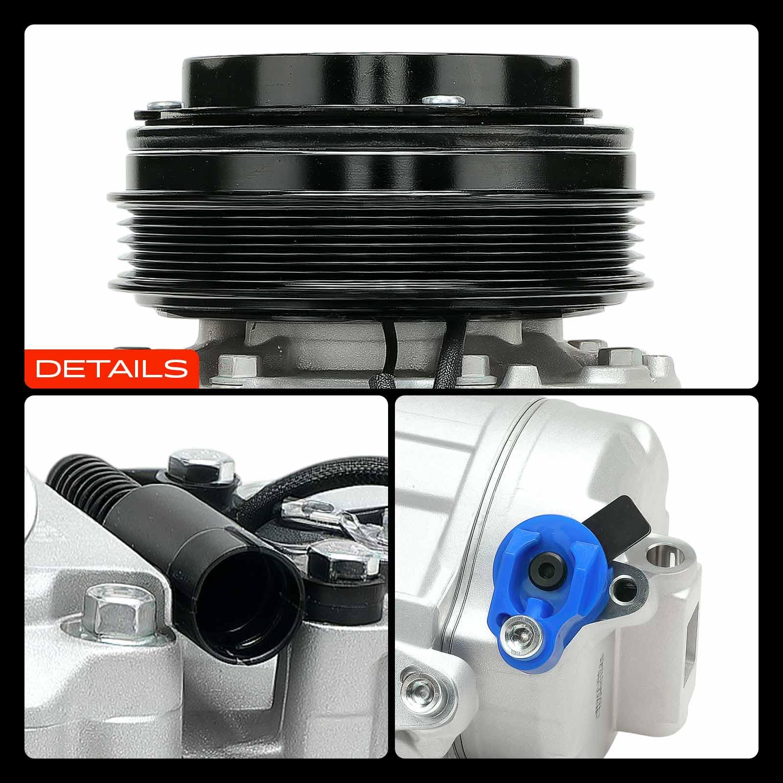 Frankberg Compresor de aire acondicionado con embrague Compatible con Serie 3 E46 Serie 3 Cabriolet E46 Serie 3 Compact E46 Serie 3 Cupé E46 Serie 3 Touring E46 64526916232incl. aceite premezclado