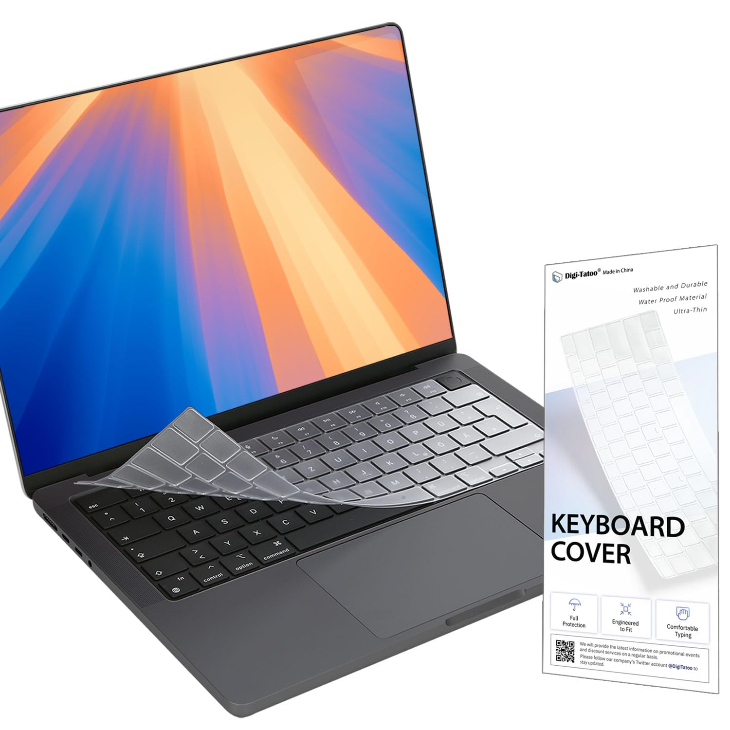 Tastaturschutz (ISO EU Layout) kompatibel mit 2026 MacBook Neo, 2026~2022 MacBook Pro 14/16 und 2026~2022 MacBook Air 13/15 M5 M4 M3 M2 Pro Max – Transparent, Ultradünne Tastaturabdeckung, Staubschutz