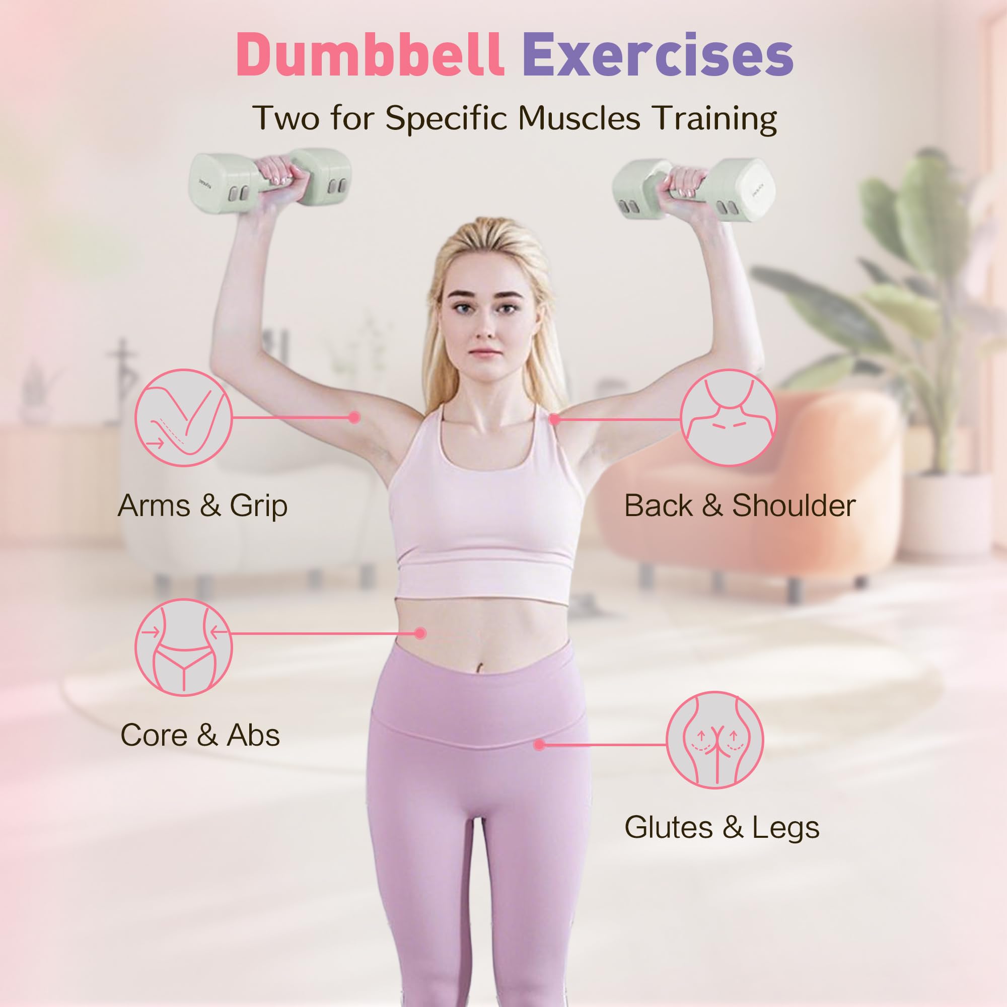 2-in-1 Kettlebell & Hanteln Set Verstellbar 1–5,5 kg | Frauen Gewichte Kurzhantel Set | Hanteln Frauen Set Damen | Home Gym Gewichte für Zuhause | Fitness Anfänger