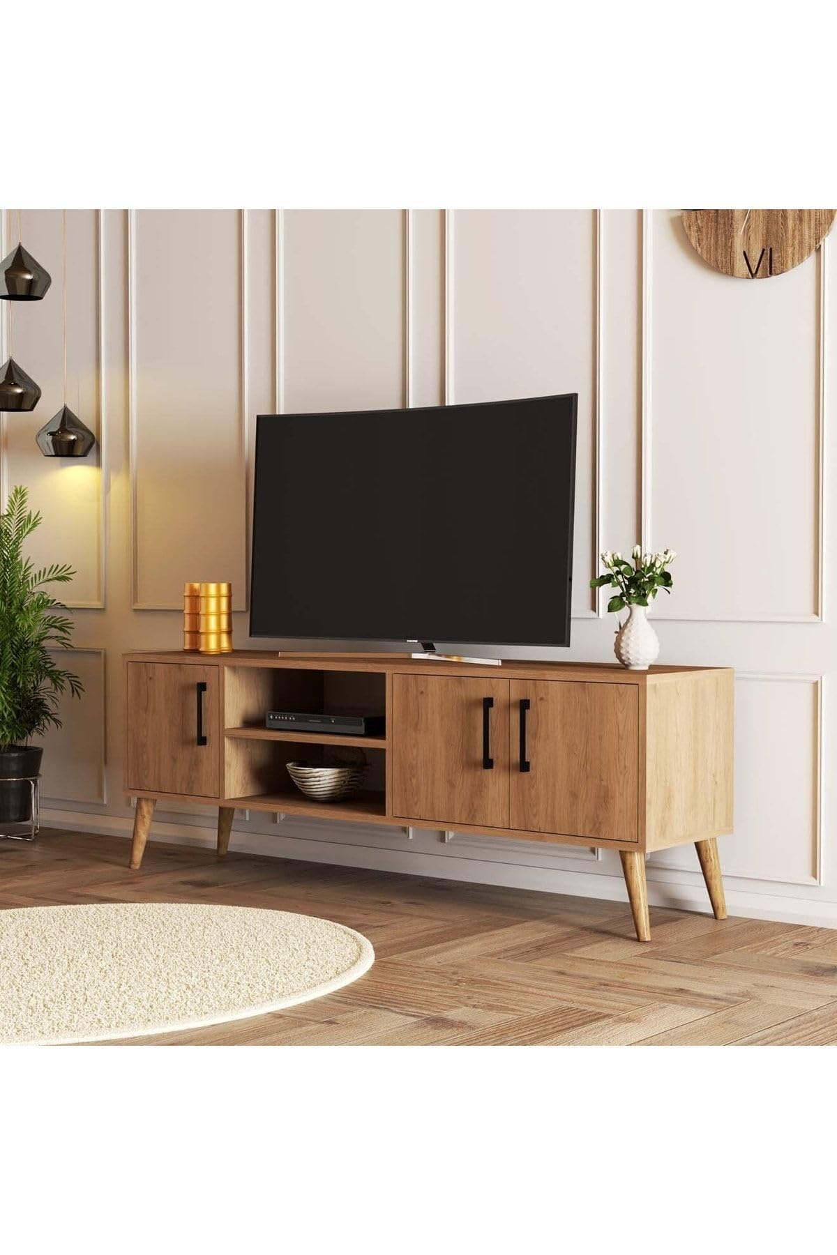Mezza 1586 Exxen 150 Cm (Ahşap Ayakli) Tv Ünitesi Sepet
