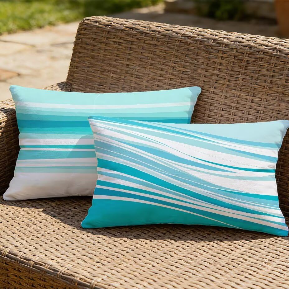 Coussin extérieur imperméable bleu pour canapé de jardin et patio